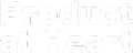 Logo with the words 'Product at Heart' in bold white text on a transparent background.