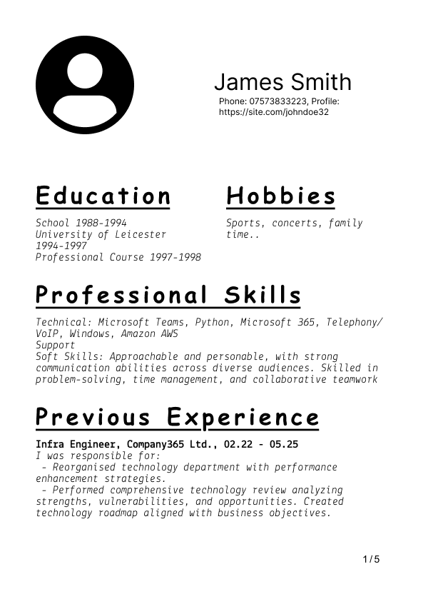 Poorly formatted CV
