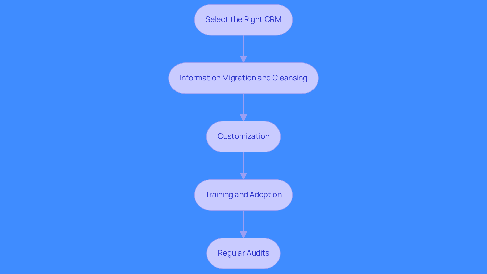 Each box represents a crucial step in building a strong CRM system. Follow the arrows to see how each step leads to the next, ensuring a comprehensive approach to enhancing your sales efforts. Each box represents a crucial step in building a strong CRM system. Follow the arrows to see how each step leads to the next, ensuring a comprehensive approach to enhancing your sales efforts.
