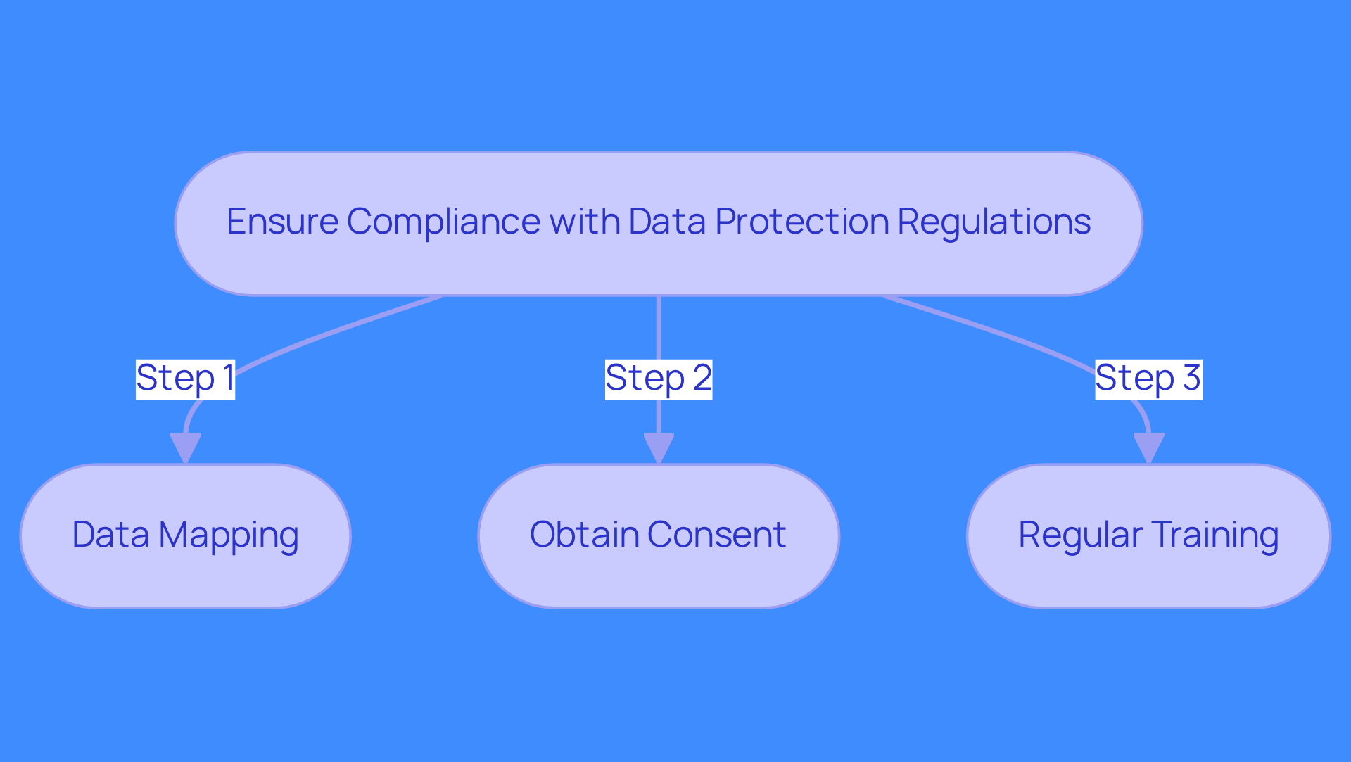 This flowchart outlines the key steps sales leaders should take to comply with data protection laws. Follow the arrows to see how each step connects to the next, ensuring that all necessary actions are taken to protect customer data and maintain trust.