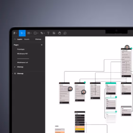 Sitemap im Zuge der Strategie für eine Webflow Website vom Webdesigner