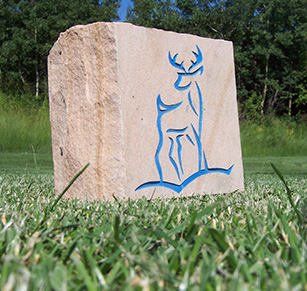 Sandstone engraved tee marker