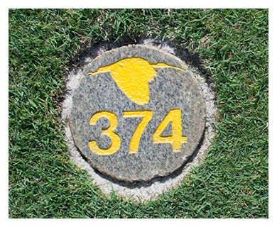 grey granite yardage marker