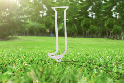 aluminum precision cut tee marker j logo