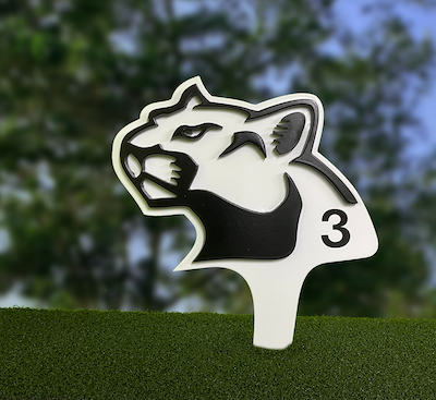 precision cut layered aluminum marker