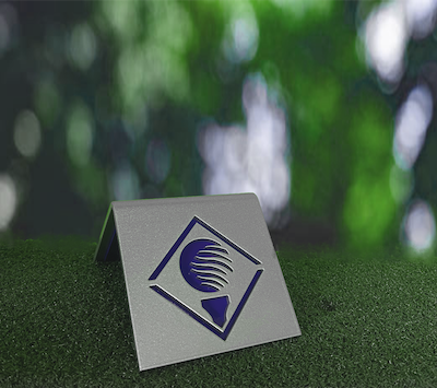 precision cut layered and folded aluminum marker