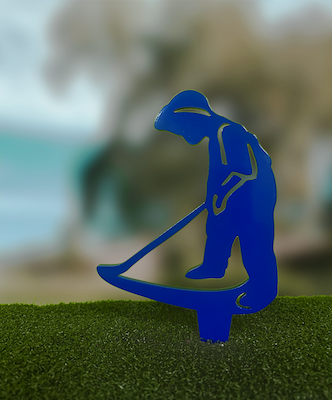 precision cut aluminum marker- boy putting