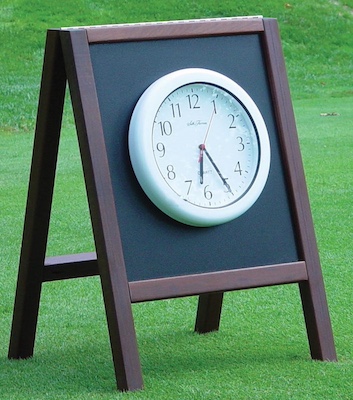 a frame with clock