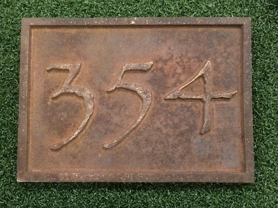 rusted patina finish cast  bronze yardage marker