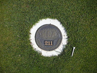 sprinkler cap yardage marker