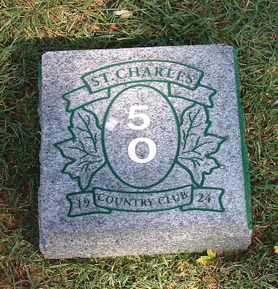 grey granite fairway marker