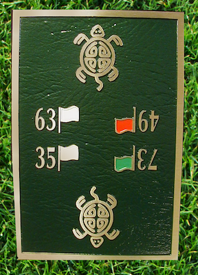 cast bronze yardage plate