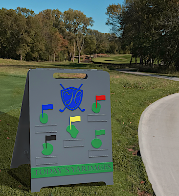 Today's Yardage A frame made of aluminum with colorful aluminum overlay