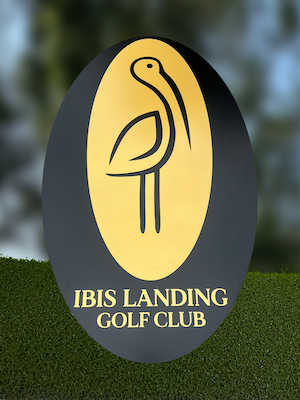 Metal overlay logo medallion logo sign