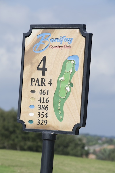 carved sandstone tee sign with. custom post