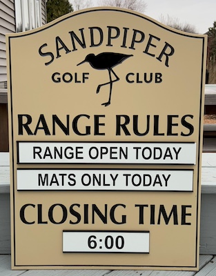 routed plastic a frame yardage sign