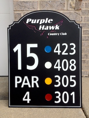 routed black white black tee sign