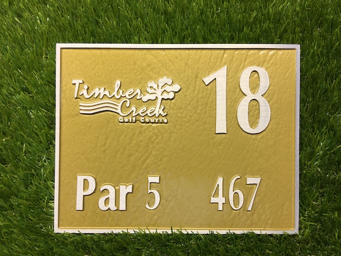 cast bronze sponsor yardage plate