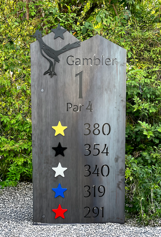 multi layered steel tee sign