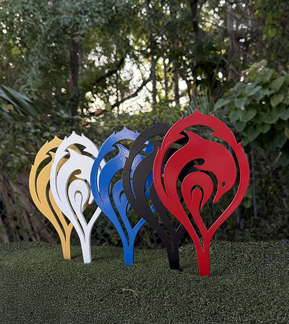 set of dolphin logo tee markers