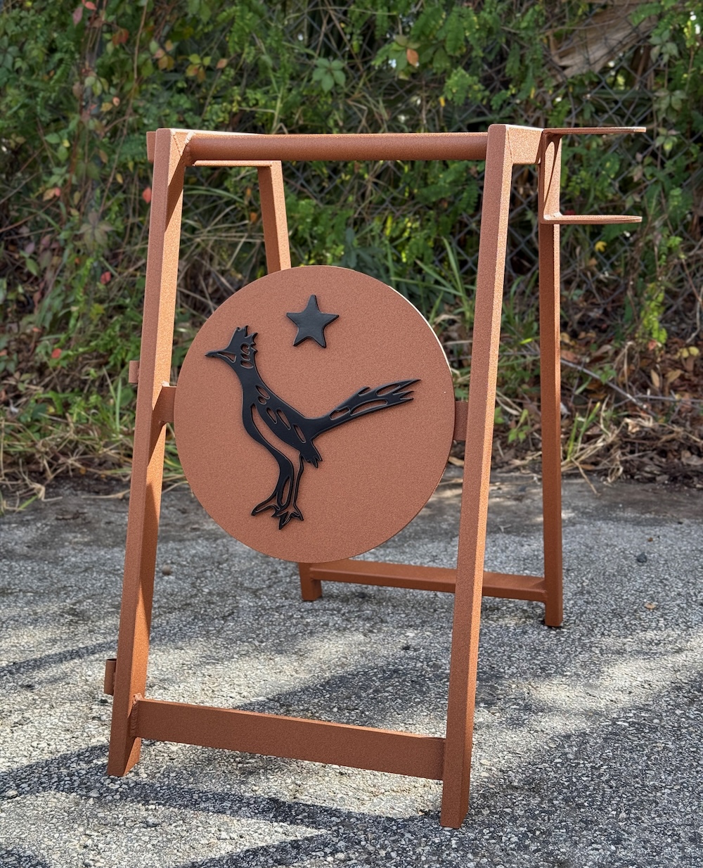 custom aluminum bag stand with cupholder and logo panel