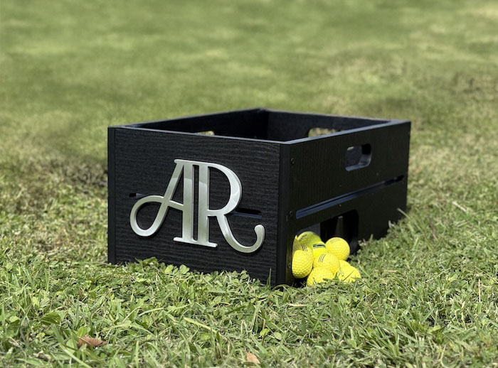 ecolumber specialty ball crate with aluminum logo