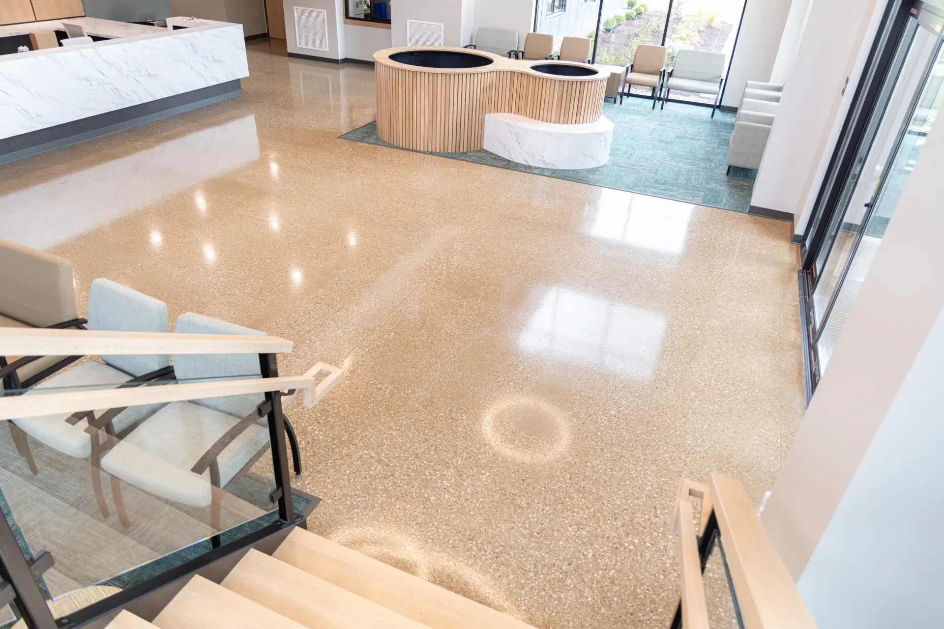 business with bright floor coating