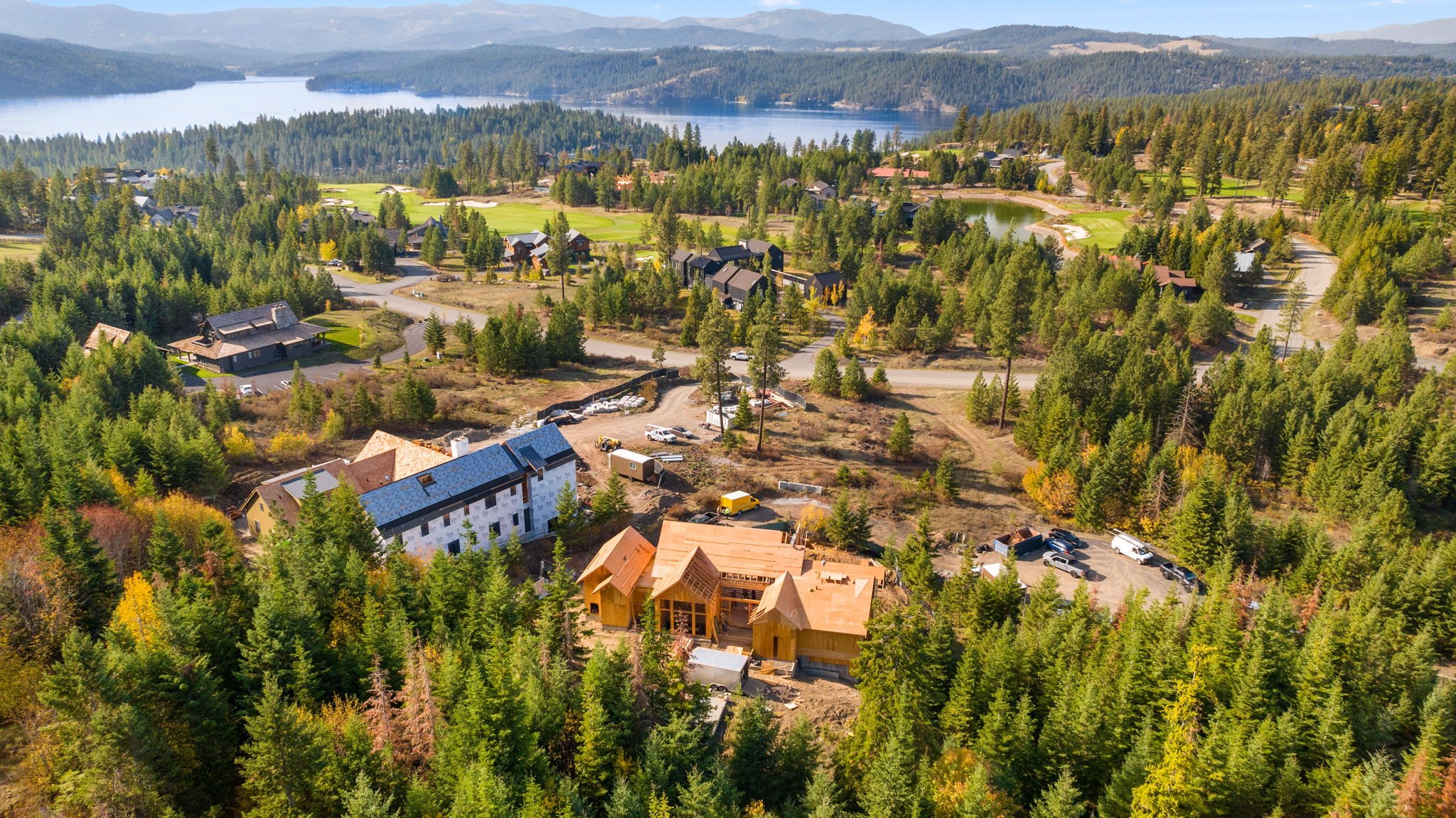 House being framed with the North Idaho landscape in the background