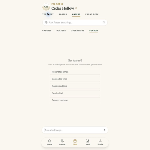 GolfCore Anser AI club copilot (demo club)