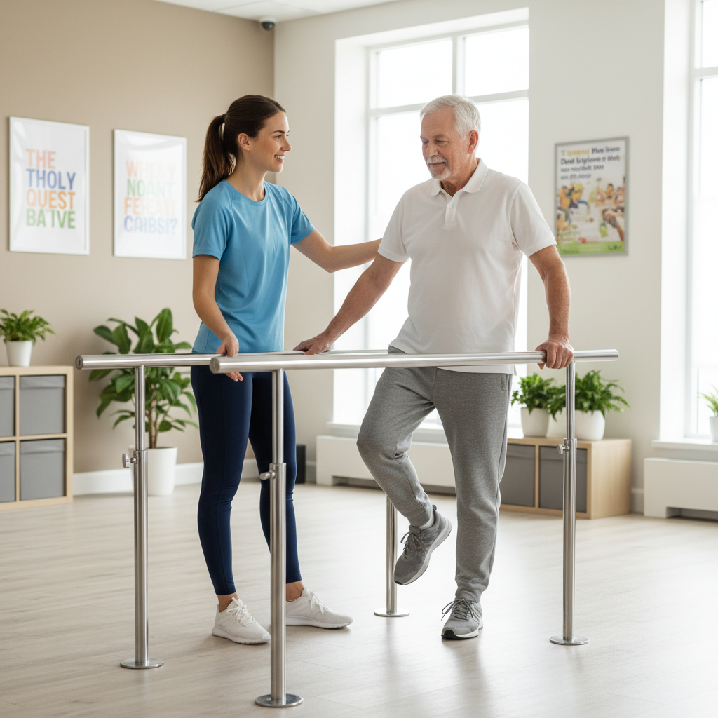 Patient working with a provider at a geriatric physical therapy clinic in Waco, TX during a balance and fall prevention session