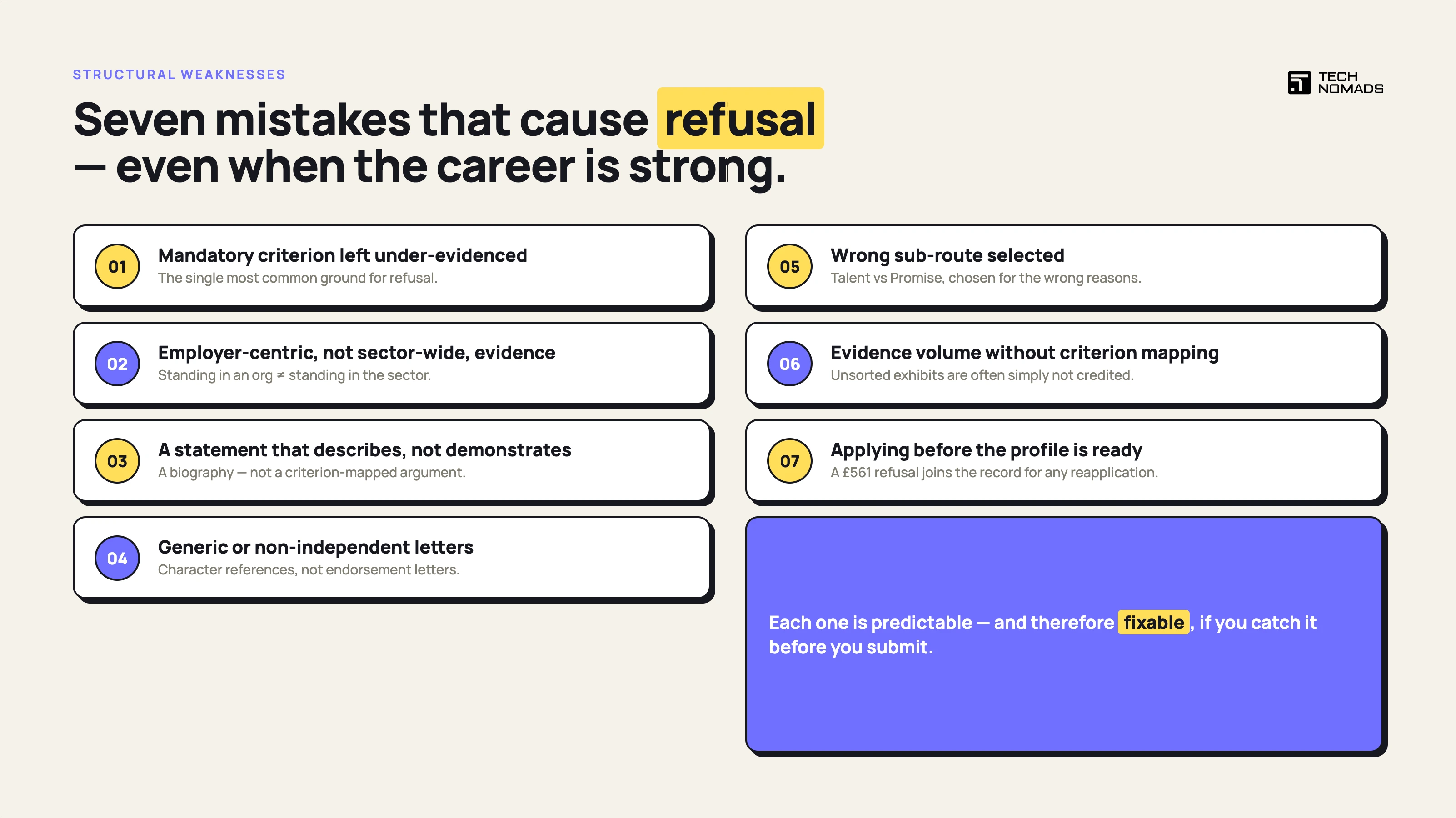 Common Structural Weaknesses in Global Talent Application