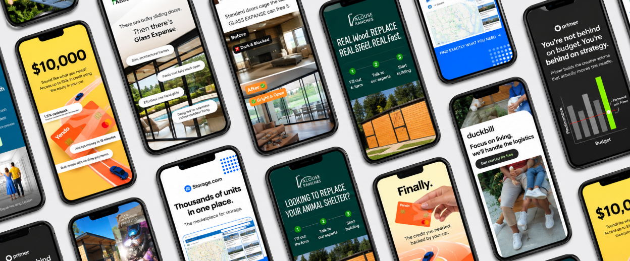 Feetures performance ad creative shown beside the matching landing page