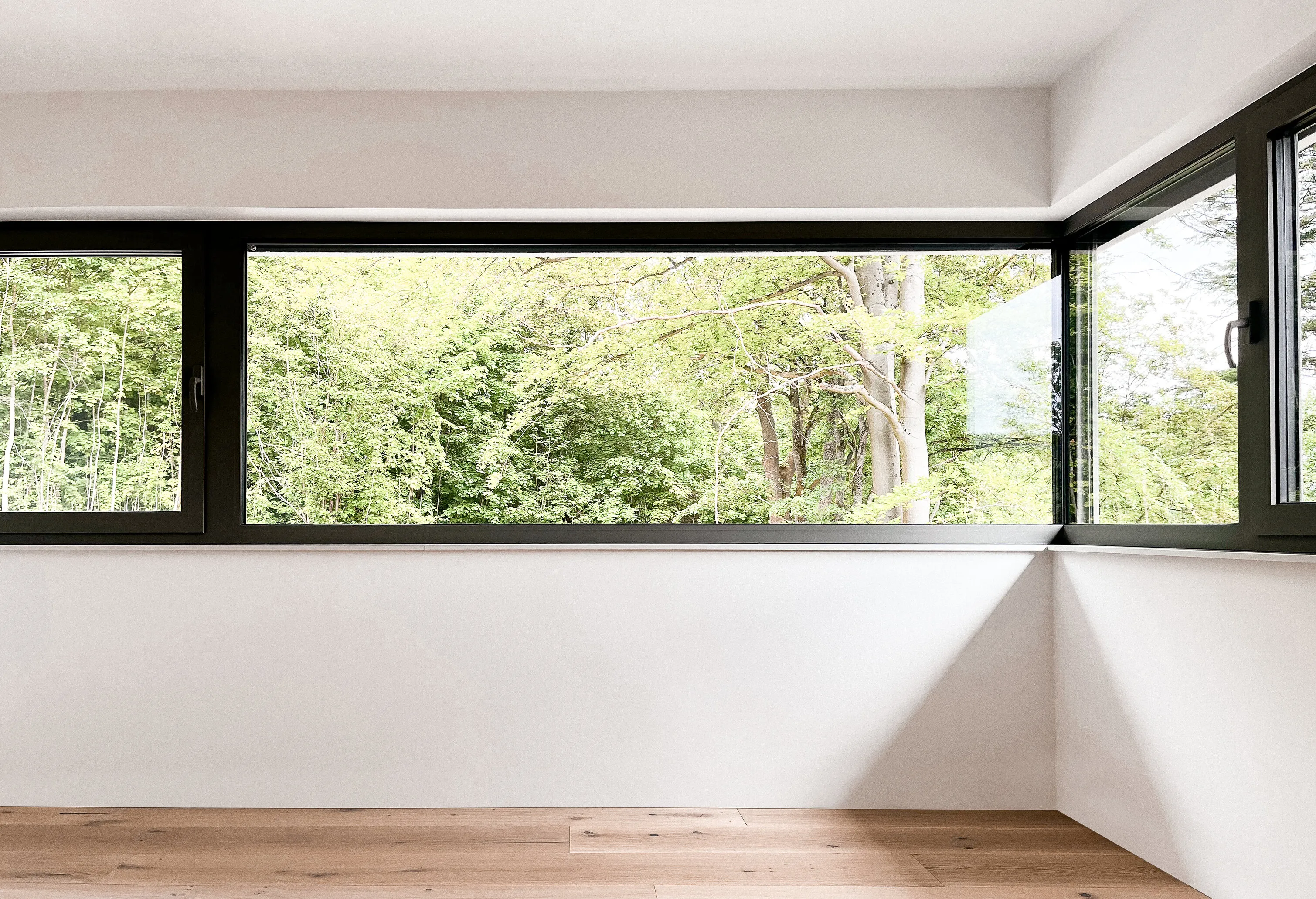 Neubau einer Villa auf einem Waldgrundstück mit Blick über Ostwestfalen