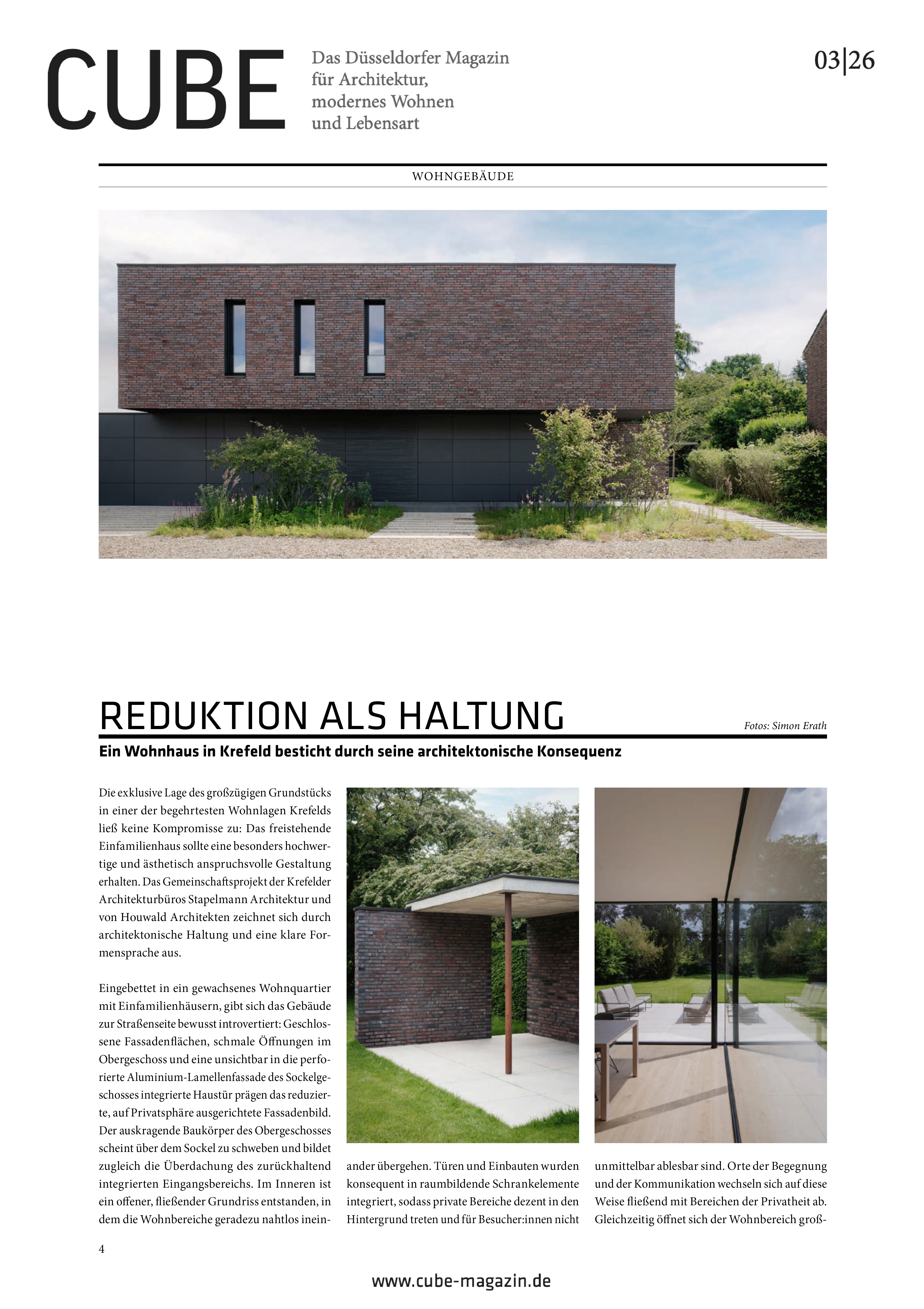 CUBE MAGAZIN: Reduktion als Haltung