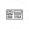 Icon of a Visa credit card with a user photo and card details.