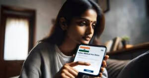 Hands holding passport and smartphone showing approved visa status with passport number and application reference