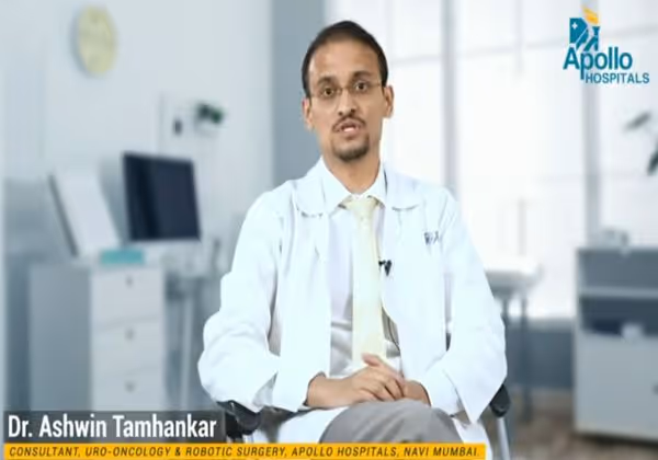 Dr. Ashwin Tamhankar, Consultant in Uro-Oncology and Robotic Surgery at Apollo Hospitals Navi Mumbai, speaking on treatment