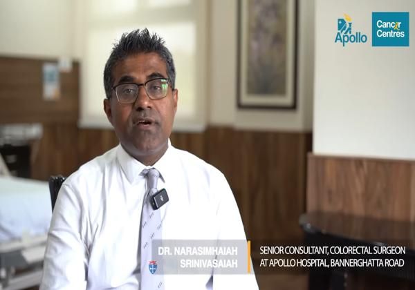 Dr. Narasimhaiah Srinivasaiah explains anal cancer symptoms, risks, diagnosis, and treatment at Apollo Hospitals.