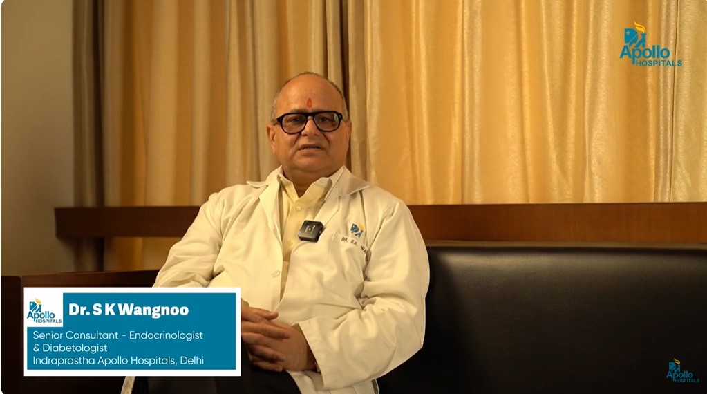Dr SK Wangnoo, senior Consultant at Apollo Hospital, New Delhi, answers questions in a clinical interview setting.​