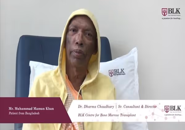 Mr Mamun Khan from Bangladesh recovers from leukaemia after a bone marrow transplant at BLK Hospital