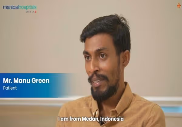 Indonesian patient recovers successfully after complex hip replacement surgery performed by Dr. Sunil at Manipal Hospital, Bangalore.