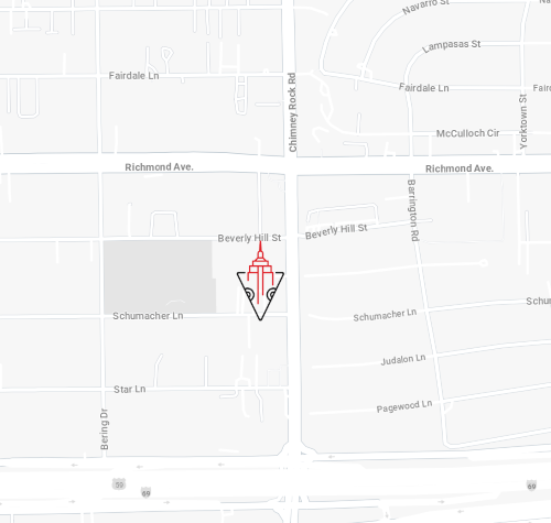 Map showing the location of the store . The corner of Schumacker Ln and Chimney Rock Rd.