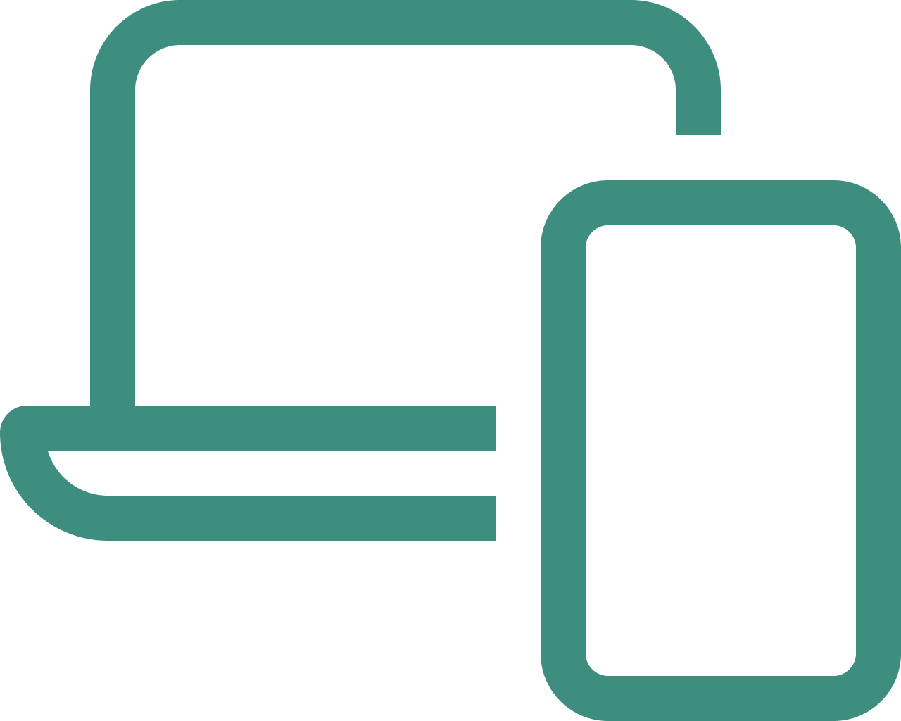 Graphic icon showing two overlapping rectangles representing devices or screens.