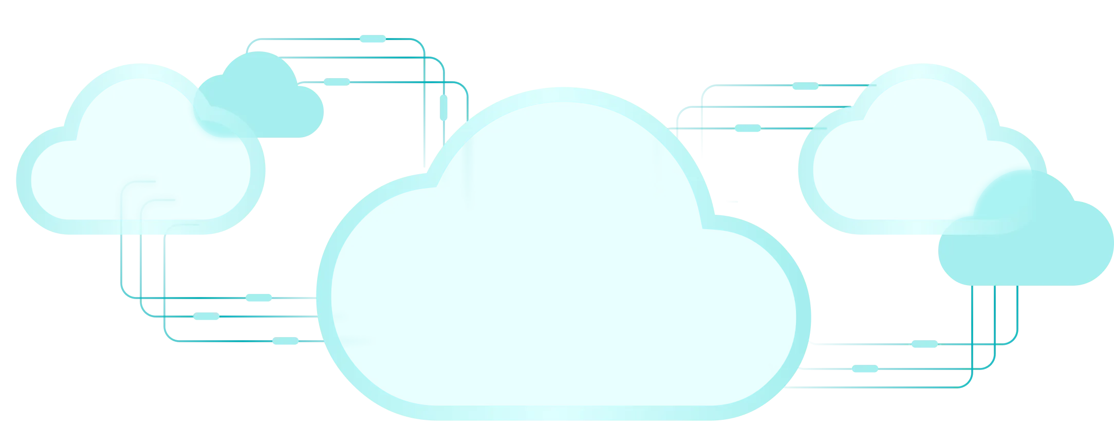 A line drawing of a blue cloud.