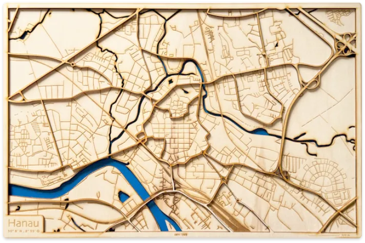 Blaue Farbe für die Gewässer der 3D-Karte