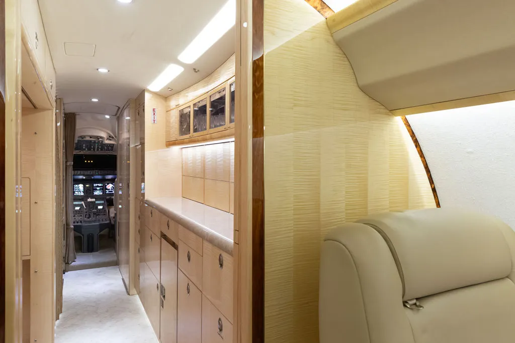 2002 Bombardier Global Express N983J S/N 9072 - interior aircraft - forward galley with open cockpit door