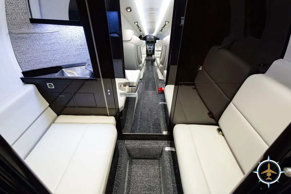 2024 Cessna Citation XLS Gen2 S/N 560-6360 - exterior of white and blue aircraft for sale, interior view of the lavatory, Mikolay Jet group logo