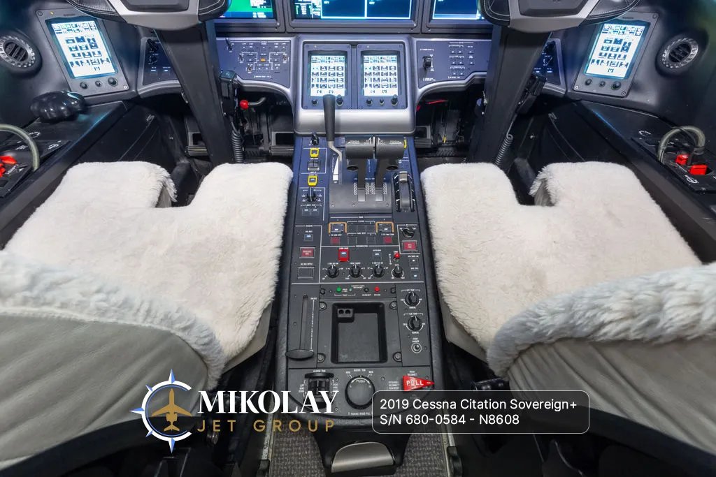 2019 Cessna Citation Sovereign+ S/N 680-0584 - interior photos of an aircraft for sale, Mikolay Jet group logo