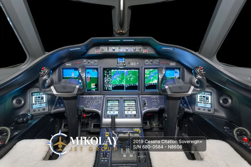 2019 Cessna Citation Sovereign+ S/N 680-0584 - interior photos of an aircraft for sale, Mikolay Jet group logo