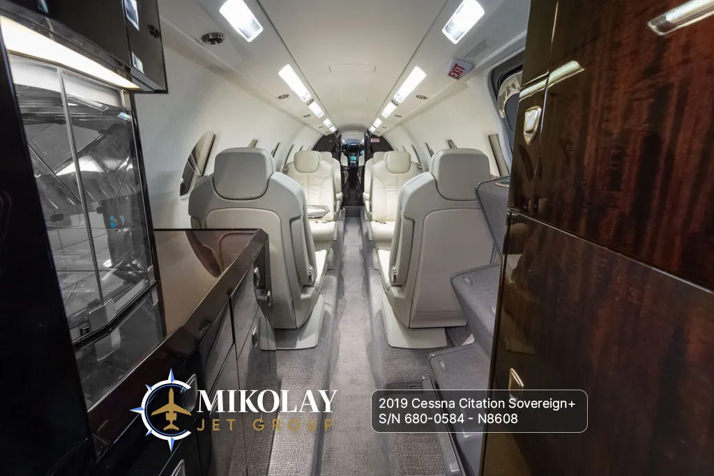 2019 Cessna Citation Sovereign+ S/N 680-0584 - interior photos of an aircraft for sale, Mikolay Jet group logo